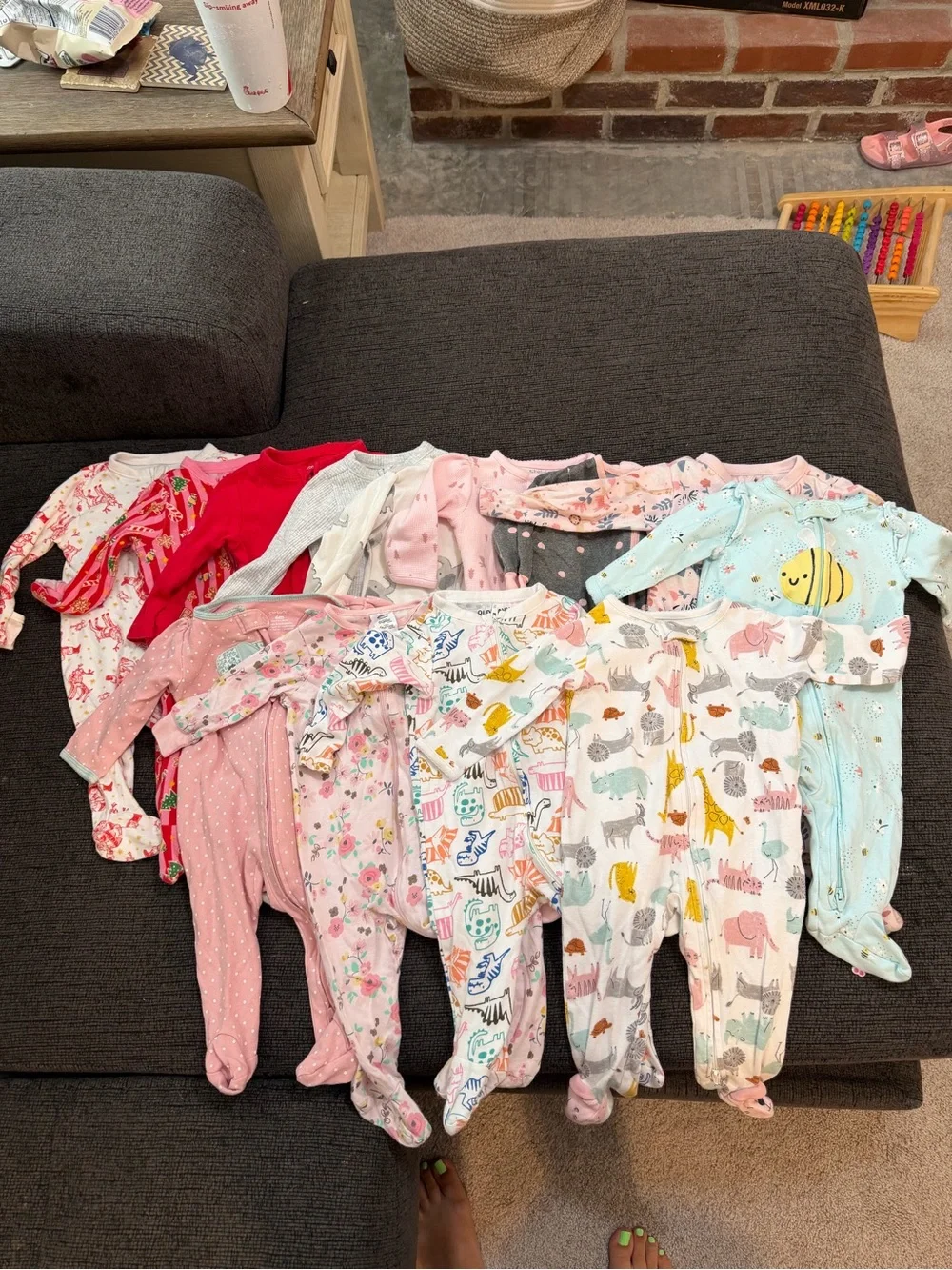 Baby Girls 3-6 months  Clothing Bundle - Pink, White, Coral, Gray